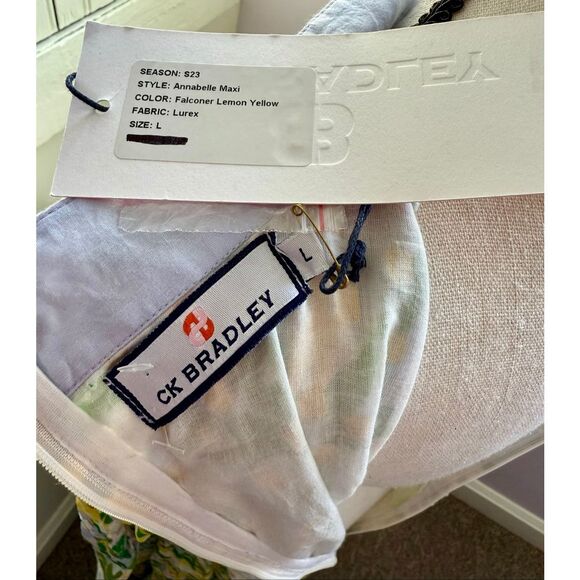 NEW CK BRADLEY annabelle maxi dress in falconer yellow and green - Picture 7 of 13